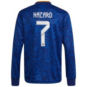 Jalkapallo Pelipaidat Real Madrid Eden Hazard 7 Vieraspaita 2021-2022 Pitkähihainen